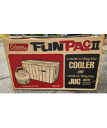 Coleman Cooler &amp; Jug Bundle Poly Lite Ice Blue &amp; White Fun Pac II Vintag... - £54.11 GBP