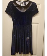 Hot Topic BBC Doctor Who Velvet Galaxy Peter Pan Collar Skater Dress NEW... - $59.37