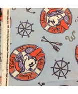 Disney Fabric Sailing Since 1928 Mickey Minnie Springs Creative BTY By T... - $11.88