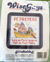 Dimensions Stitchables Wise Guys Cross Stitch Kit #7710 Retirement Vintage 1988 - £4.56 GBP