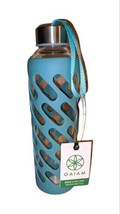 GAIAM 20oz Teal Glass Water Bottle Sure Grip Spill Proof BPA Free NEW Wi... - £7.28 GBP