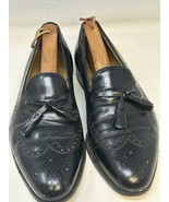 Johnston &amp; Murphy Black Wingtip Tassel Loafers 11.5C Leather Dress Shoes - $40.53 CAD