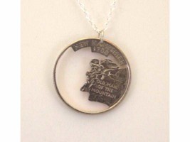 New Hampshire State Cut-Out Coin Jewelry Necklace and Pendant - £17.67 GBP