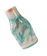 Dolphin Bottle Vase Glazed Ceramic Pottery Ocean White Pastel Blue Pink ... - $14.84