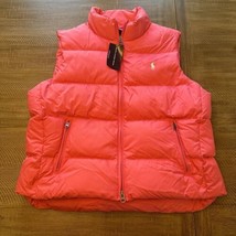 Ralph Lauren Polo Womens Vest Puffer Pink Down Fill full Zip Size L- NWT - £60.50 GBP