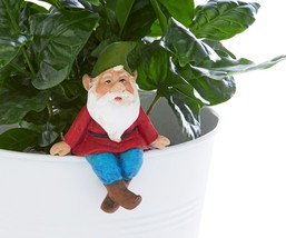 Gnome Pot Huggers Set 3 Different Poses 3.5" high  Resin Plant Garden Home Decor image 2