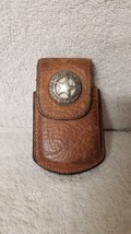 Genuine Leather Cell Phone Holder Belt Clip Western Star Concho 4x2 - £16.42 GBP
