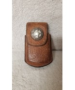 Genuine Leather Cell Phone Holder Belt Clip Western Star Concho 4x2