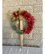 Christmas Cemetery Cross: Poinsettia grave flowers, Winter Grave Decoration - €22,39 EUR