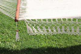 Beautiful Handcrafted Macrame Ivory Hammock 39” X 78” Plus Suspension Ropes - £39.96 GBP