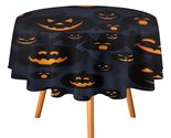 Halloween Pumpkin Tablecloth Round Kitchen Dining for Table Cover Decor ... - £12.98 GBP+