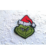 Embroidered grinch face Iron on Patch, Merry Christmas Patch. - £4.60 GBP+