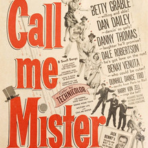 1951 Call Me Mister Movie Advertisement Betty Grable Musical Jack Benny ... - $551.60 MXN