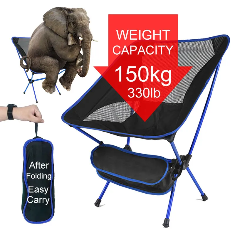 Camping Fishing Barbecue Chair Portable Ultra Light Folding Chair Outdoor Travel - £30.37 GBP+