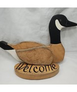 Vintage Wooden Welcome Home Goose Hanging Wall Decor 11&quot; X 9&quot; - $27.15 CAD