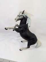 Vintage Standing Black Horse Stallion 8 Inch Hong Kong Hollow Plastic - $29.95