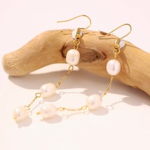 Pearl Dangle Drop Earrings for Women Pearl Dangle Long Earrings Pearl Je... - £11.19 GBP
