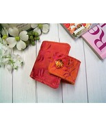 Handmade &quot;SUNSET&quot; Wrap Cuff Bracelet - Batik Fabric, Orange/Coral, Boho,... - £6.81 GBP