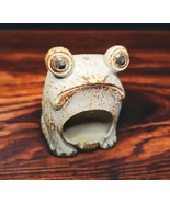 Stoneware Lucky Frog Toad Open Belly Windproof Ashtray Incense Burner Bi... - $66.32 CAD