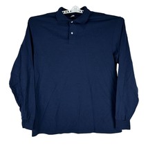 Jerzees Spotshield Men&#39;s Long Sleeved Polo Shirt Size L Blue - £13.33 GBP