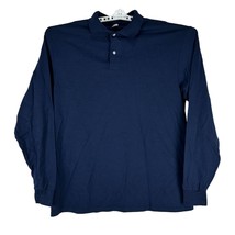 Jerzees Spotshield Men&#39;s Long Sleeved Polo Shirt Size L Blue - $22.91 CAD