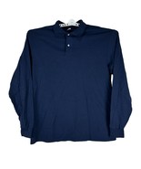 Jerzees Spotshield Men&#39;s Long Sleeved Polo Shirt Size L Blue - $16.70