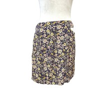 Elodie Womens Straight Skirt Purple Floral Above Knee Belted Metal Ring L New - £18.57 GBP