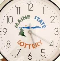 Maine State Lottery Vintage Analog Clock Sweda 10.5&quot; Wall Mount Tested Auc - £39.83 GBP
