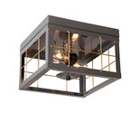 CEILING LIGHT in COUNTRY TIN 2 Sockets with BRASS CROSS BARS Handcrafted... - $134.95