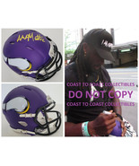 Alexander Mattison signed Minnesota Vikings mini football helmet proof C... - $178.19