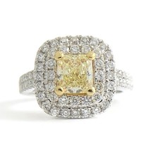 Authenticity Guarantee 
Yellow Radiant Diamond Double Halo Engagement Ring 18... - £4,792.13 GBP