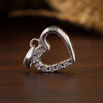 Minimalist Heart Proposal Jewelry Handmade Solid 925 Silver Pendant - £36.62 GBP