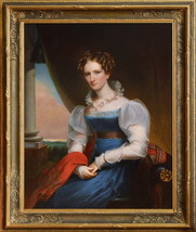 American artist Portrait German lady 19th century Oil painting by J. Eichholtz - £7,022.94 GBP