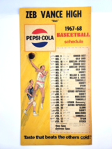 Vintage 1968 Web Vance High Rebels Basketball Schedule Pepsi Advertising... - $98.99