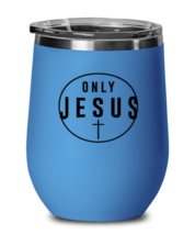Only Jesus, blue drinkware metal glass. Model 60062  - $26.99