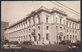 San Francisco, CA RPPC 1930s Autos Parked Outside Post Office Photo Postcard - $12.75