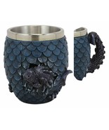 Ebros Medieval Elemental Blue Dragon Scale Egg With Wyrmling Mugs (Water... - $493.32 MXN