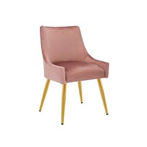 Velvet Upholstered Dining Chair For Dining Room Accent Leisure Side With Metal L - £313.07 GBP