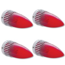 59 Cadillac Car Red Rear Tail Brake Light Lamp Lens &amp; Chrome Bezel Assem... - £104.09 GBP