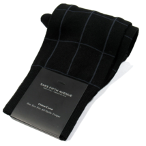 Saks Fifth Avenue Men&#39;s Dress Socks Windowpane Pattern Made in Italy Black - £13.58 GBP