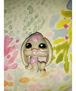 Littlest Pet Shop Gray&amp; Pink Bunny Brown Eyes#1190 Cute - £32.60 GBP