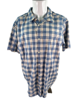 Patagonia Mens XL Button Down Shirt Blue Plaid Checkered Organic Cotton - £18.94 GBP