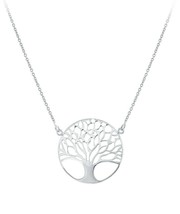 Silver Roots Tree of Life Charm Sterling Silver Large Flat Disc Pendant Necklace - £37.95 GBP
