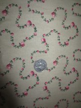 3893. John Wolf Tan Vining Rose Floral Drapery Cotton FABRIC--52&quot; X 3-3/4 Yds. - £15.92 GBP