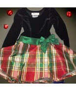 Toddler Girl Bonnie Jean Black Velvet Christmas Holiday Dress Size 2t Gr... - $22.76