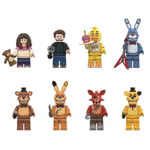 8pcs Five Nights at Freddy&#39;s Abby Mike Schmidt Chica Bonnie Foxy Minifigures Set - £15.66 GBP
