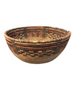 Vintage Native African Geometric Pattern Woven Deep Round Basket Bowl 12... - $60.76