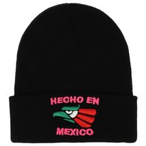 Trendy Apparel Shop Hecho en Mexico Eagle 3D Embroidered Long Cuff Winter Beanie - £11.74 GBP