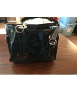 Used COACH Black Patent Leather Shoulder Bag Silver Hardware - $25.00