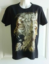 Rock Chang Unisex Studded t-shirt Lion &amp; Indian Printing on Both Sides Small - £9.70 GBP